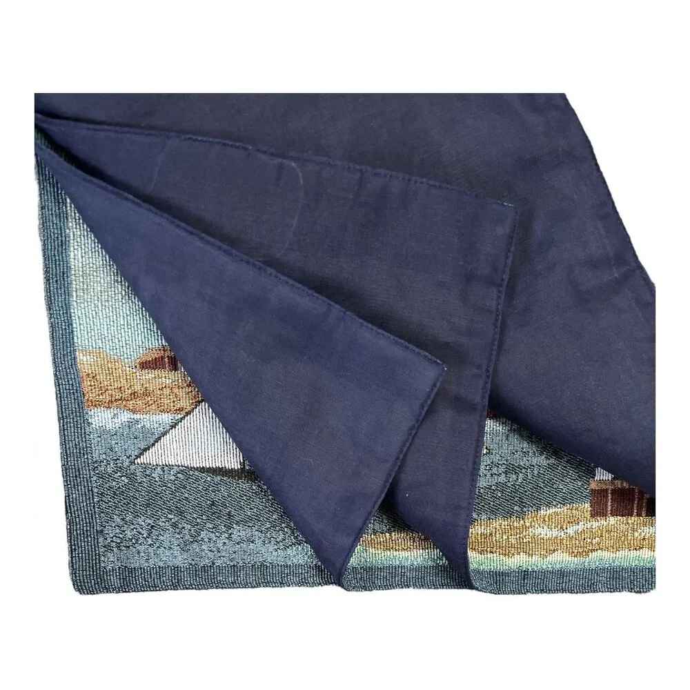 Set of 4 Nautical Lighthouse & Sailboat Tapestry Placemats – P.P. Home Collectio